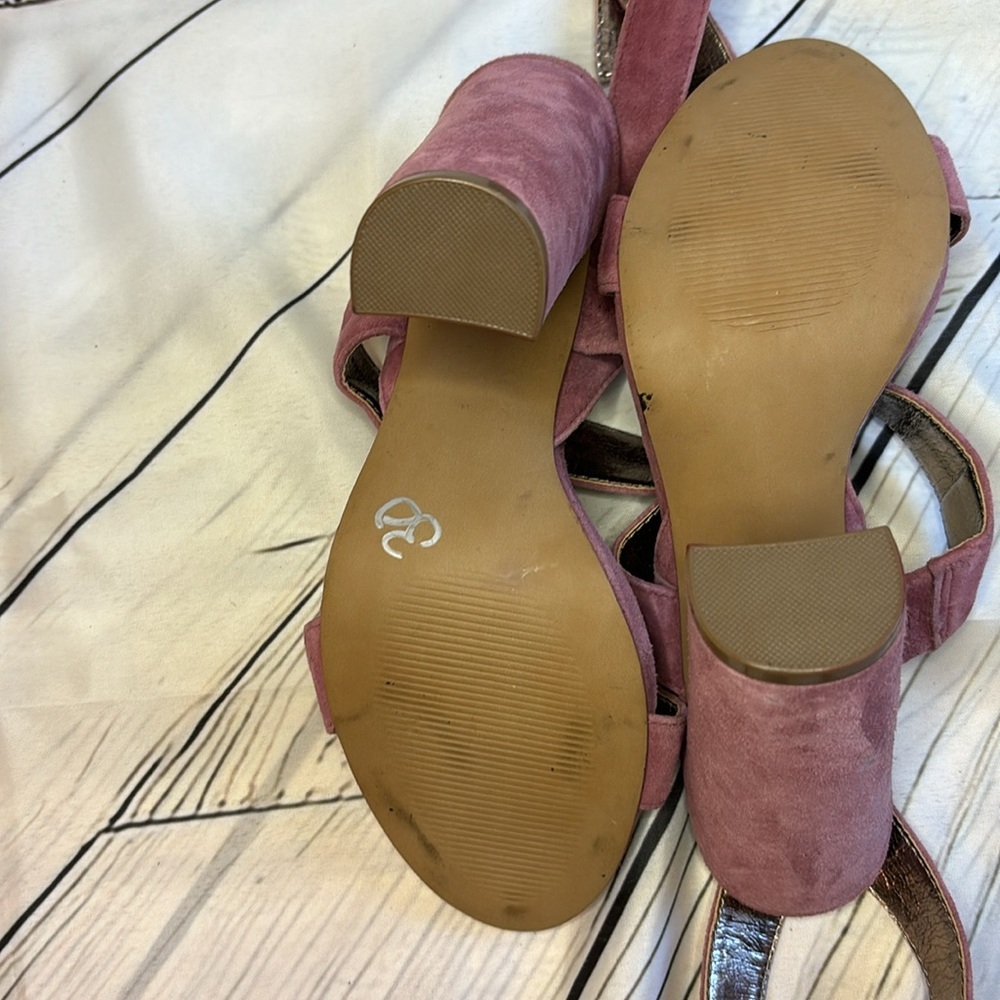 ❤️ Steve Madden Mauve “CANAAN” Strappy Block Heel Suede Sandals Size 7.5 - Picture 6 of 9